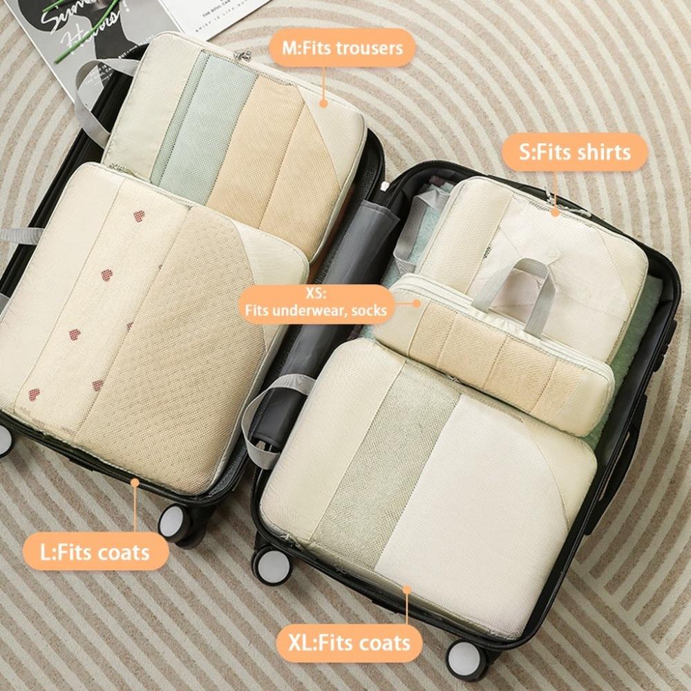 5 шт. Сетчатая поверхность Водонепроницаемая дорожная сумка-органайзер Компрессионная сумка для хранения одежды Дом