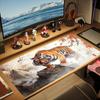 XXL Large Gaming Mouse Pad Vintage Ink Sleeping Tiger Art Deskmat Non-Slip Rubber Mouse Mat Keyboard Home Office Table Pad