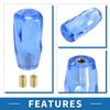 A ABSOPRO Universal Shift Knob 10cm Stick Shifter Lever Knob with 2 Adapters for Auto and Manual Vehicles Acrylic Blue