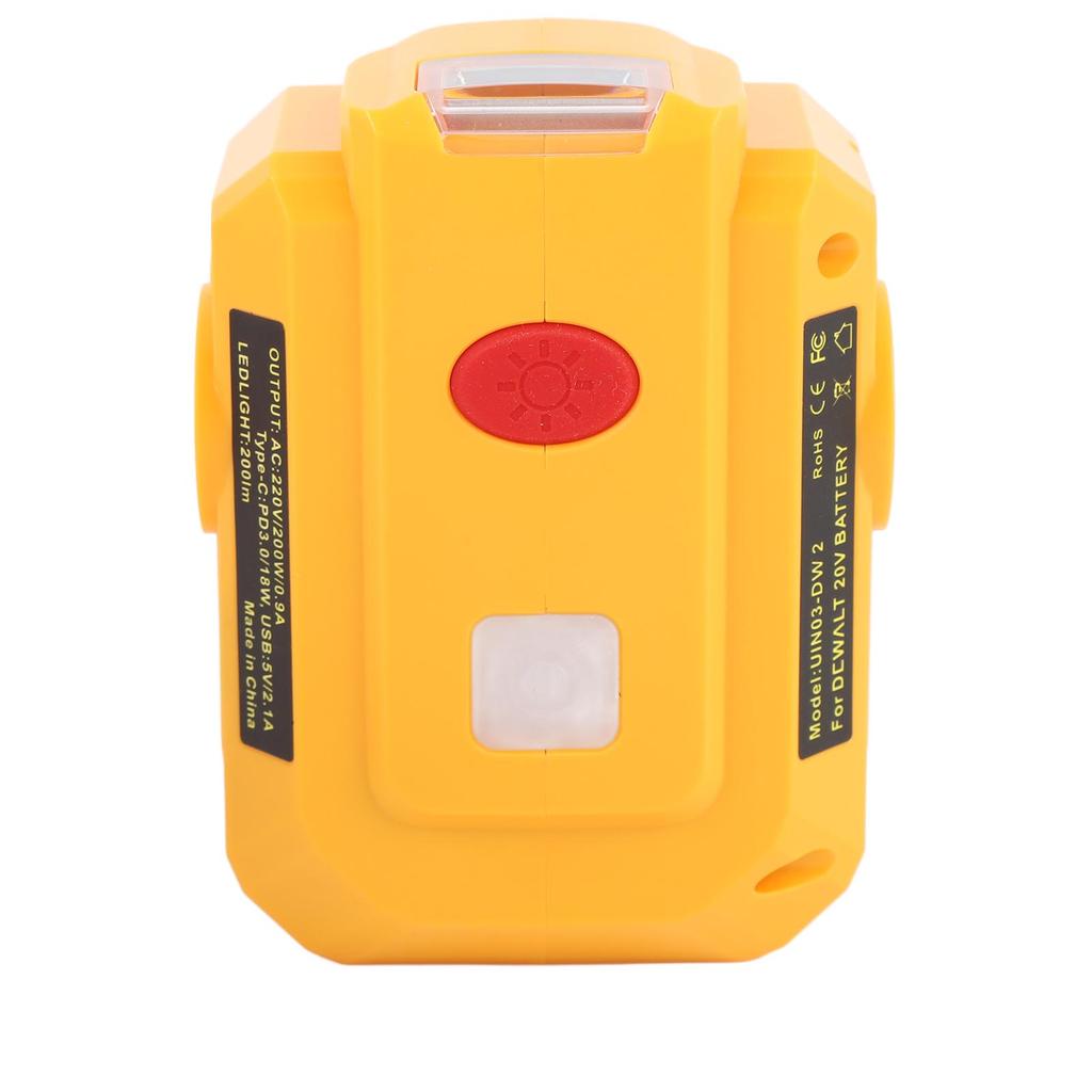 Портативный инвертор 200 Вт Инвертор для аккумулятора 18 В со светодиодной лампой 200 лм для DCB206 205 DCB204