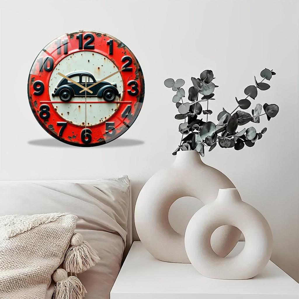 Durable 12 Inch Large Circular Wall Clock with Shatter-Resistant Glass and Sturdy Build
