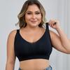 Plus Size Women's Wire-Free Semi-Fixed Bra - European & American Style