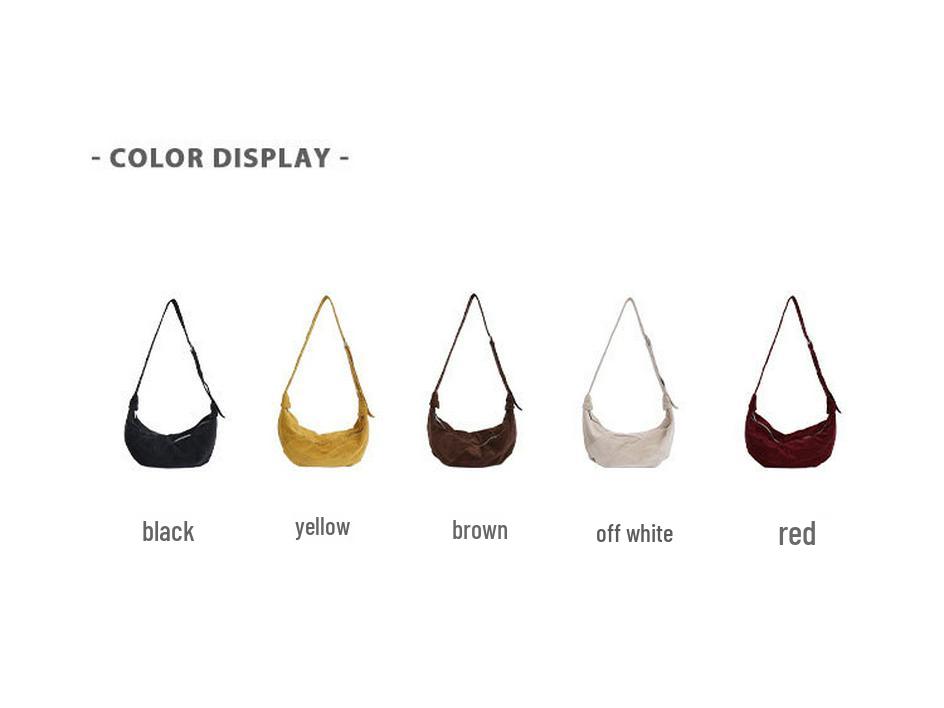 Винтажная замшевая сумка-круассан 2025: Стильная, Универсальная, Вместительная Сумка через плечо