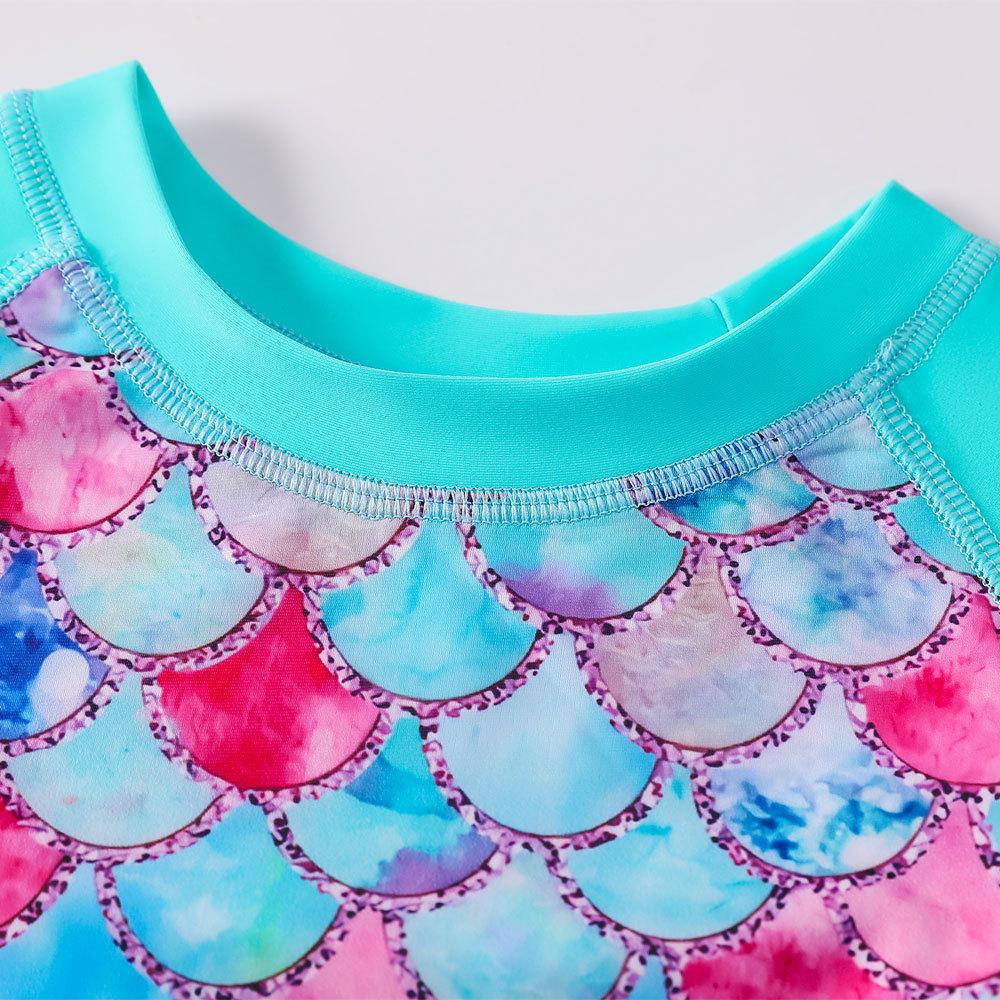 Swimsuit for Girls Two Piece Unicorn Mermaid Swimwear Child Long Sleeves Toddler Infant Baby Girl Bathing Suit Rash Guard Kids