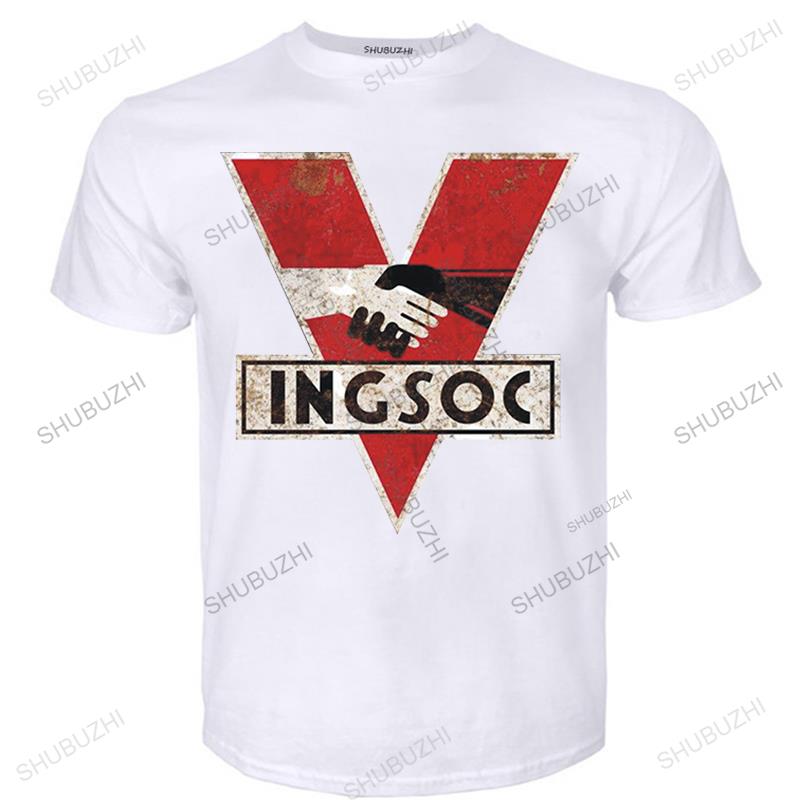 Мужская футболка INGSOC 1984 Джордж Оруэлл Дизайн 'Большой Брат' с эффектом потертости Bladerunner Повседневная гордость футболка мужская винтажная футболка