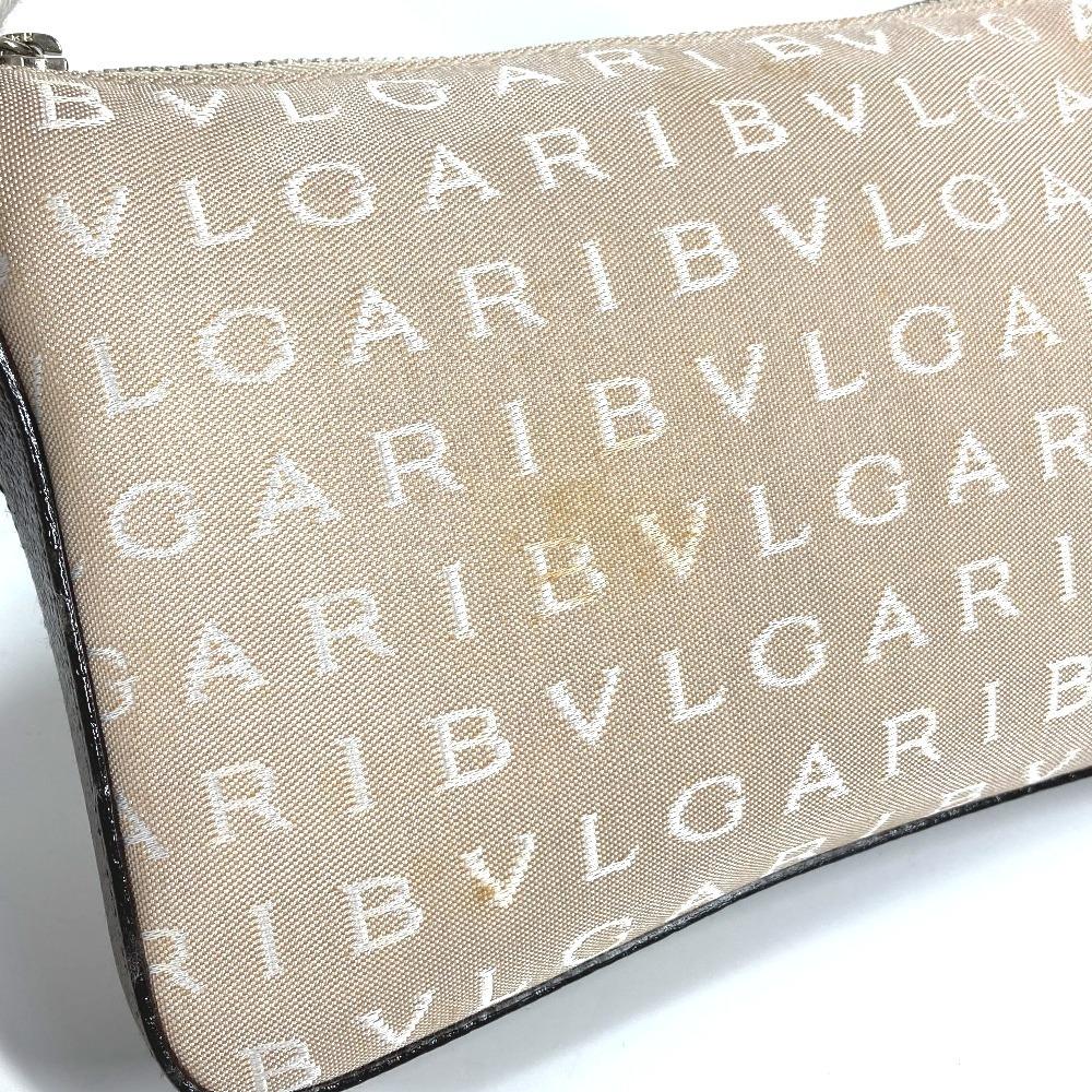 BVLGARI Logo mania logo bag Shoulder Bag Leather/Canvas Beige/Brown