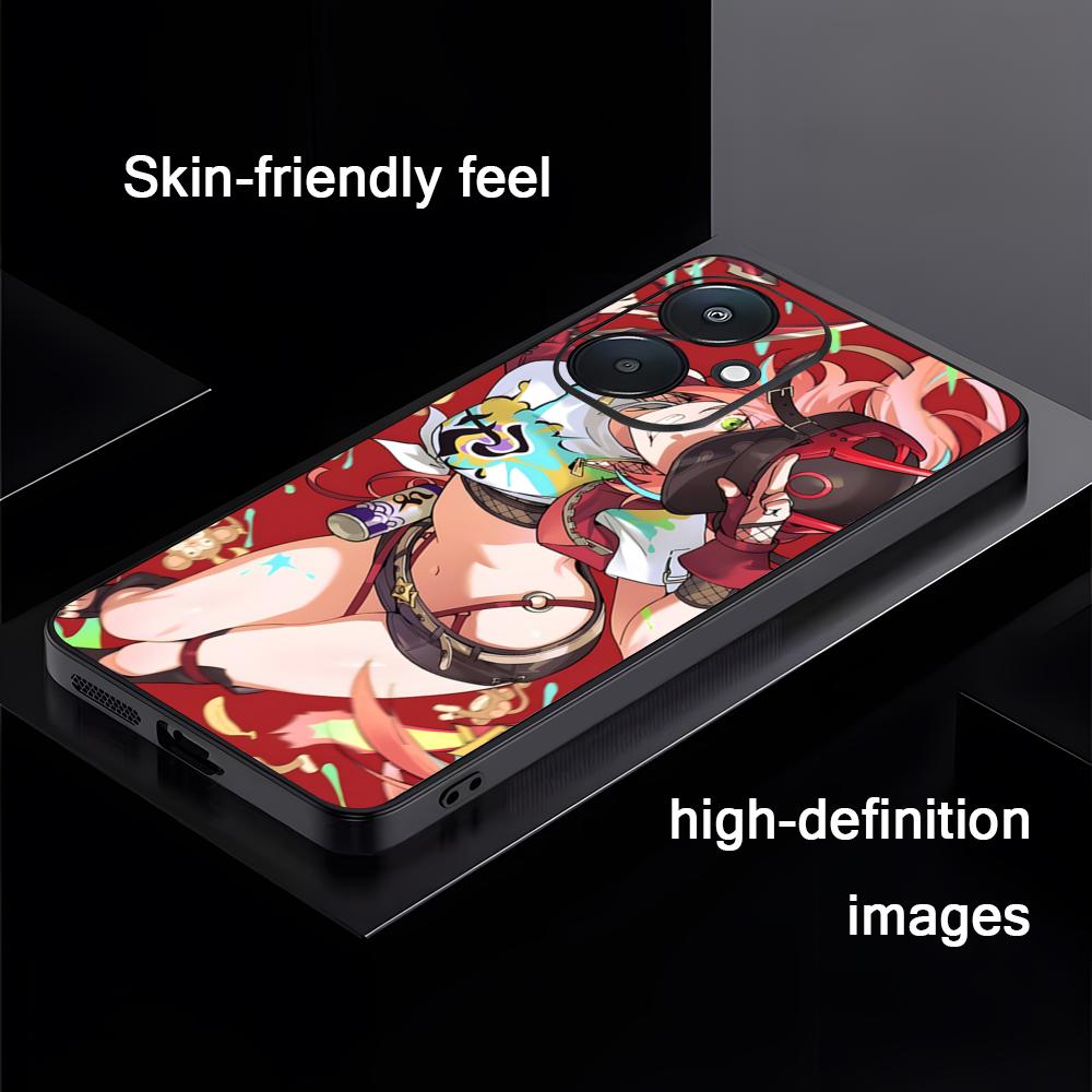 Крутой Чехол для Телефона HonkaiStarRail Rappa Для Xiaomi Redmi 14C 13C 12C Note14 13 12 11 10 Pro Plus S Мягкий Черный Чехол