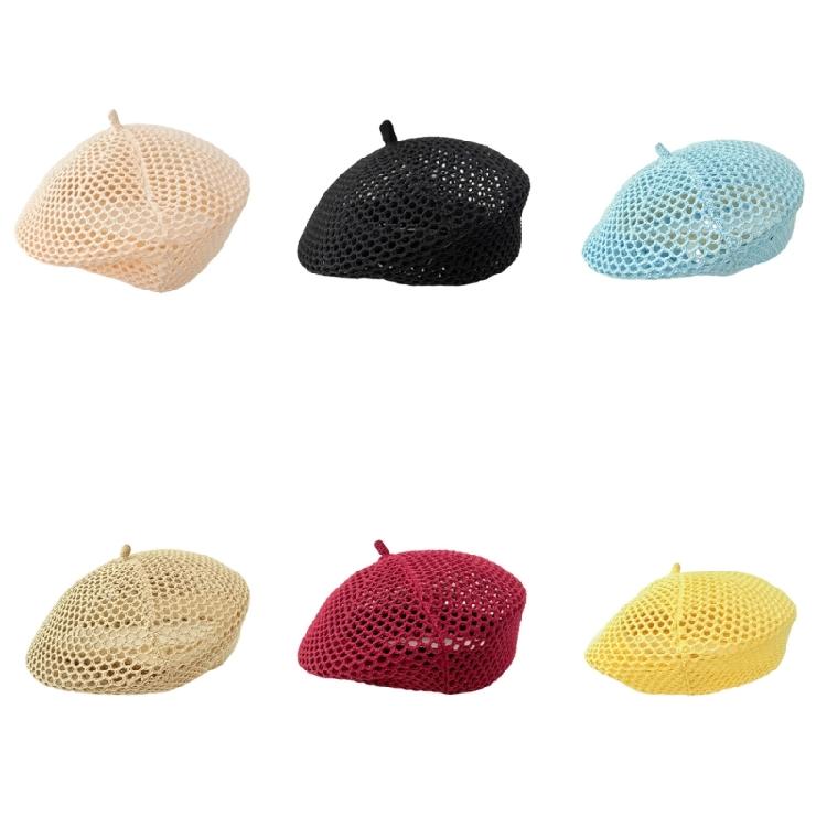 Breathable Raffia Grass Woven Beret Hat For Women Spring Essential Hollowout Sun Hat For Various Occasion Photoshoots Headpiece