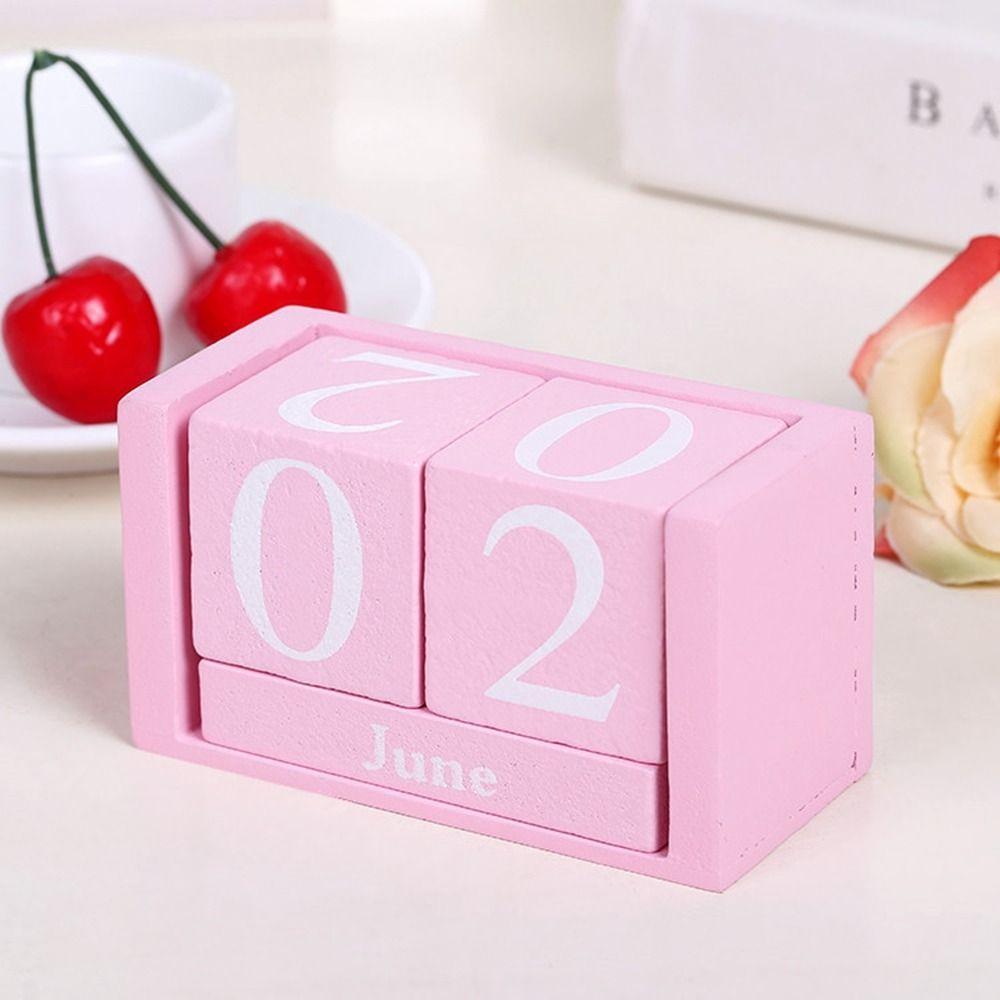 MDF Building Blocks Calendar Eternal Blocks Cube Calendar Wooden Perpetual Calendar  Office