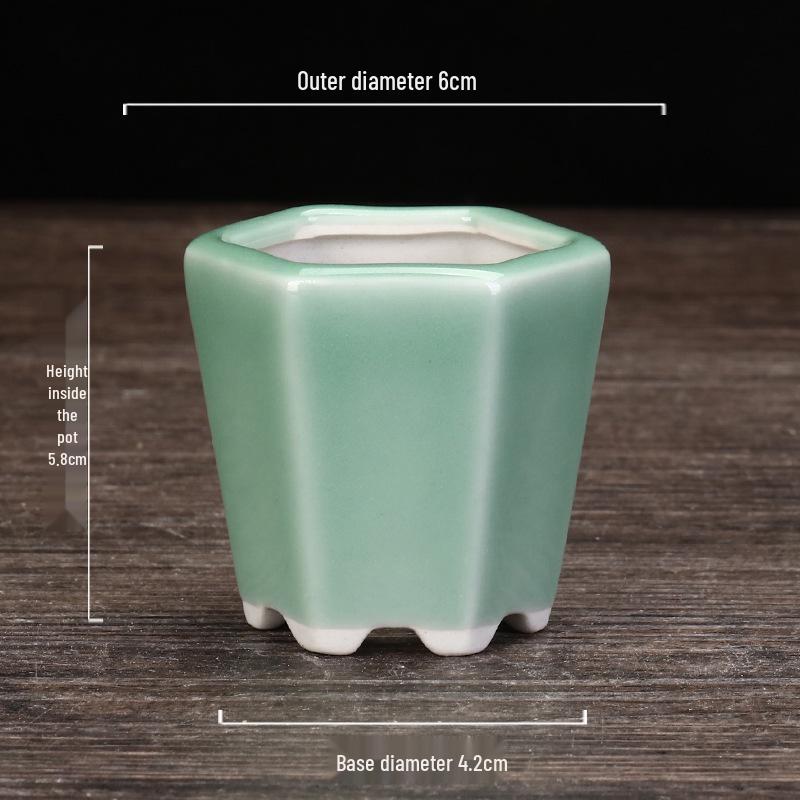 Керамический горшок для суккулентов и бонсай из фиолетовой глины - Высококачественный глазурованный мини-цветочный горшок