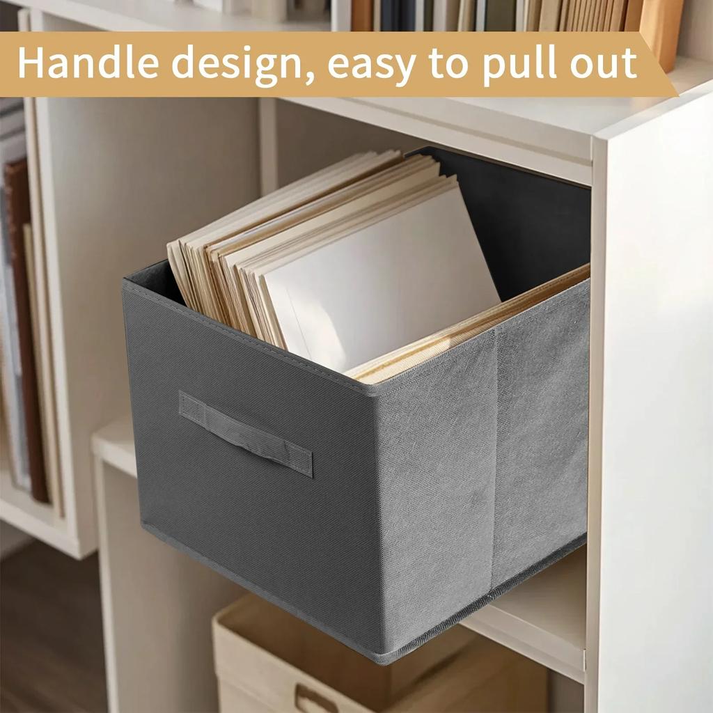 26x26 см складные тканевые кубики для хранения однотонный нетканый квадратный органайзер коробка с ручками для одежды игрушек ящик для всякой всячины