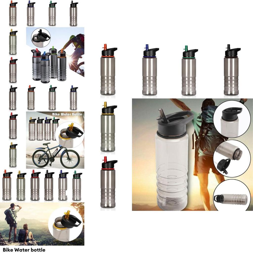 Креативный пластиковый спортивный стакан с ручкой и соломинкой для экологичного питья