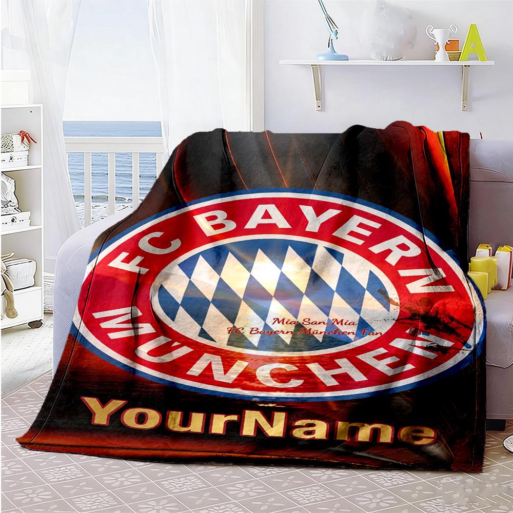 Fc Bayern München 11 Personalized Text Blanket Cozy Personalized Blanket Durable Comfort Great for Bed Bedding Chair Home Decor