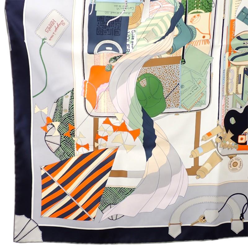 HERMES  H004119S_01  scarf Gris Claire/Vert silk Women