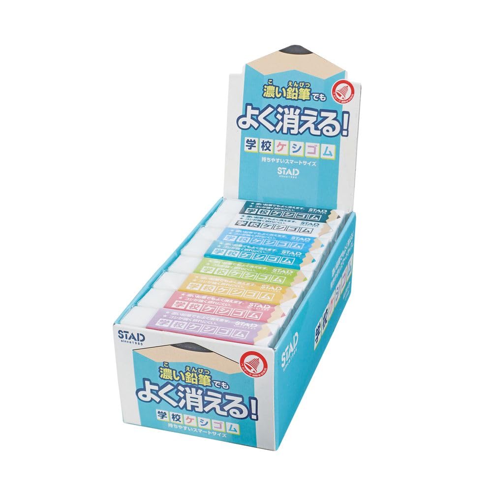 Kutsuwa STAD School Eraser RE048 [Set of 24 (Assorted 4 Types)]