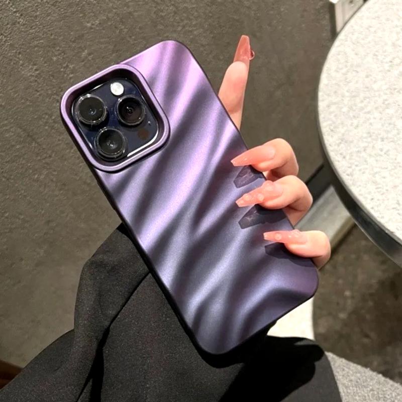 Мягкий чехол для телефона с волнистым узором карамельного цвета для iPhone 11 12 13 14 15 Pro Max X Xs Max XR 7 8 Plus SE противоударный чехол-бампер