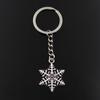 Fashion Keychain 35x26mm Snow Snowflake Silver Color Pendants DIY Men Jewelry Car Key Chain Ring Holder Souvenir For Gift