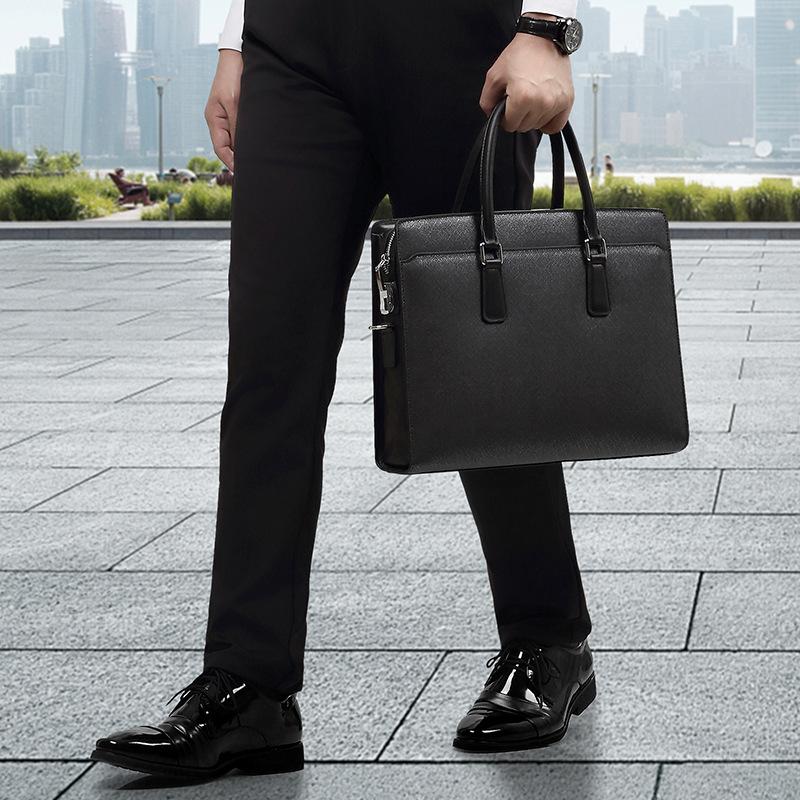 Мужская сумка из натуральной кожи, деловая, модная, противоугонная, с кодовым замком, мужская сумка, мужской портфель Premium Sense