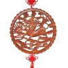 Peach Wood Fu Character Door Hanging: Chinese Knot Pendant, Feng Shui Housewarming Ornament for Living Room