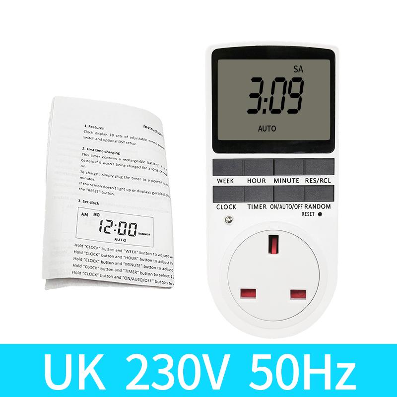 EU US FR BR Plug 7-Day 12/24-Hour Programming Timer Socket Electronic Digital Timer Switch Intelligent Kitchen Timer Socket3