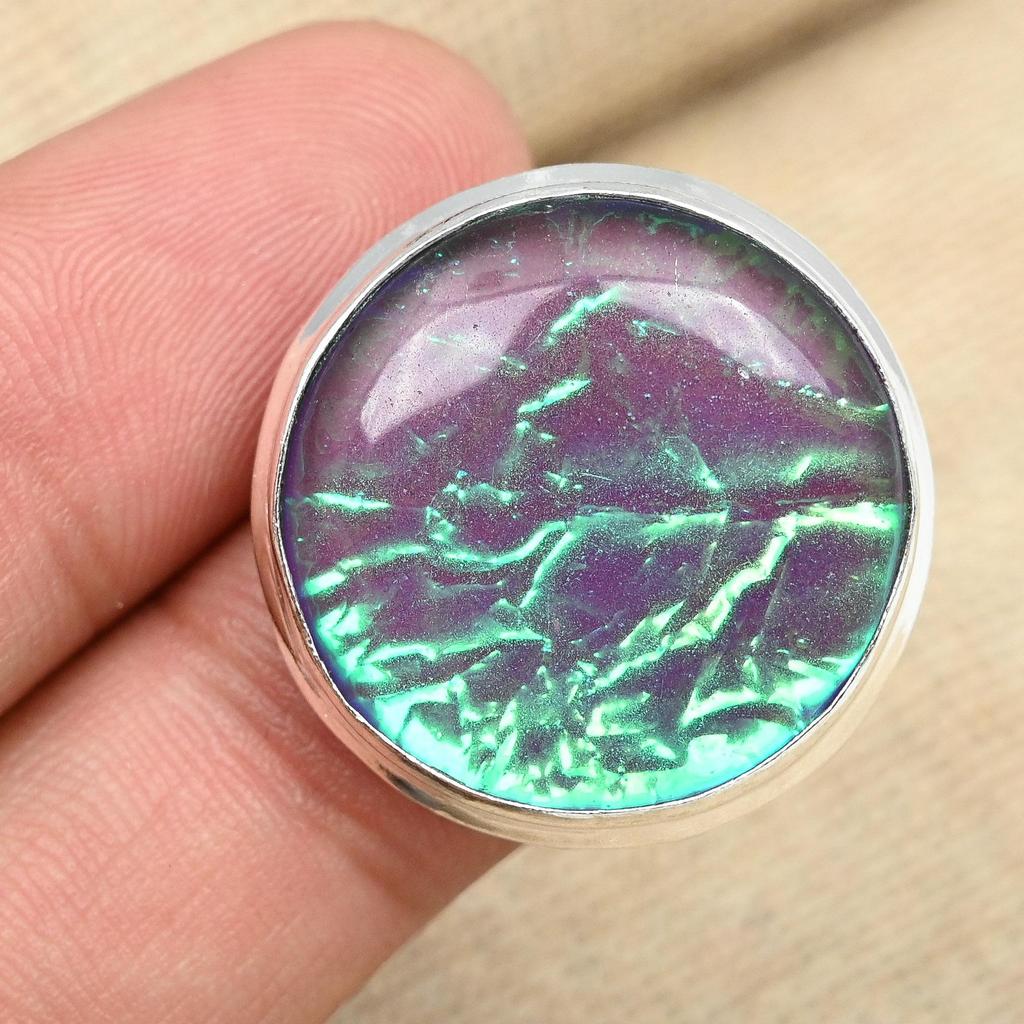 Кольцо ручной работы из стерлингового серебра 925 пробы с фиолетовым австралийским тройным опалом, все размеры