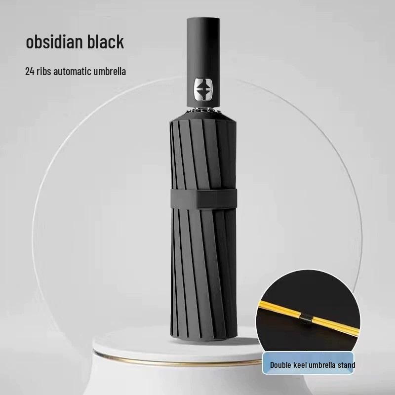 Складной зонт с индивидуальным логотипом и защитой от УФ-излучения - Черное покрытие для защиты от солнца и дождя