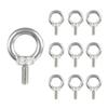 (R) Stainless Steel Eye Bolts, Fixed/Hanging Hardware, Rust-Resistant, Weather-Resistant, Strong, M5, 10 Pieces
