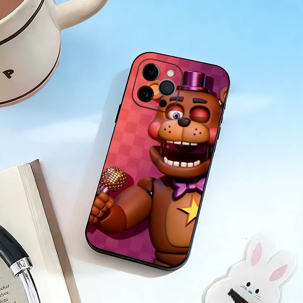 D-FNAF-T-Five-Nights-at-Freddy's Чехол для телефона iPhone 17, 16,15,14,13,12,11 Plus,Pro Max, Другие Мягкий Черный Чехол