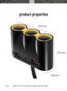 180W Triple-Port Car Charger with Cable for Fast Charging Compatible with Apple & Huawei Phones