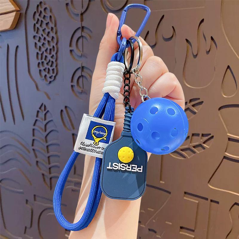Pickleball PVC Keyring Bag Tag Waterproof Lightweight Pendant for Sport Fans Handbag Keychain Decoration