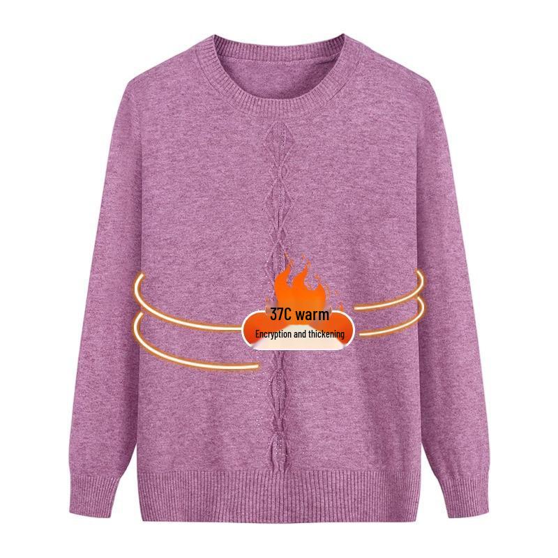 Женский осенне-зимний топ с полувысоким воротником: Новый эластичный свитер однотонной расцветки для людей среднего и пожилого возраста