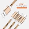 Зарядный кабель USB 3 в 1 для iPhone Кабель Micro USB типа C для быстрой зарядки Кабель зарядного устройства
