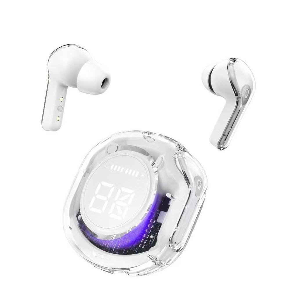 Bluetooth-наушники Air39: HK6 Второе поколение Внутриканальные для спорта и игр с цифровым дисплеем, Прозрачный дизайн