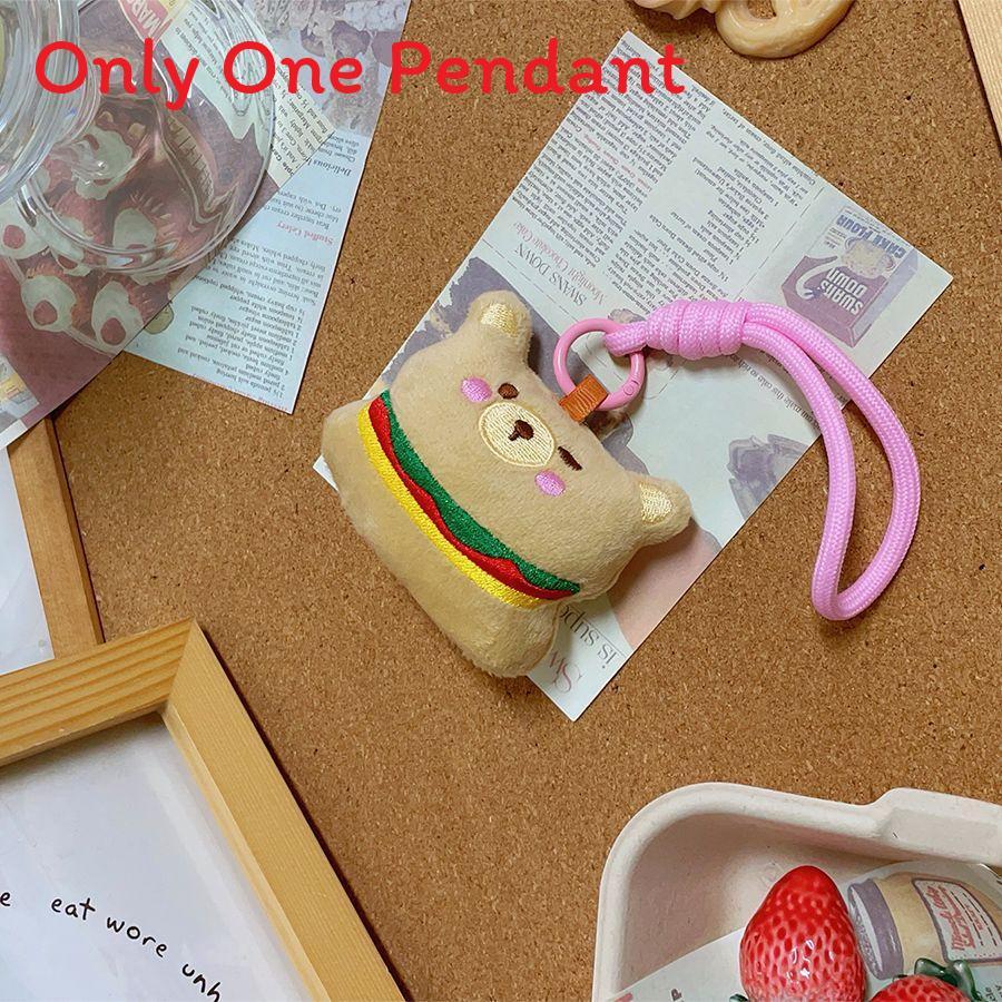 Plush Food Bear Keychain With Short Pile Fabric For Couples And Gift Giving