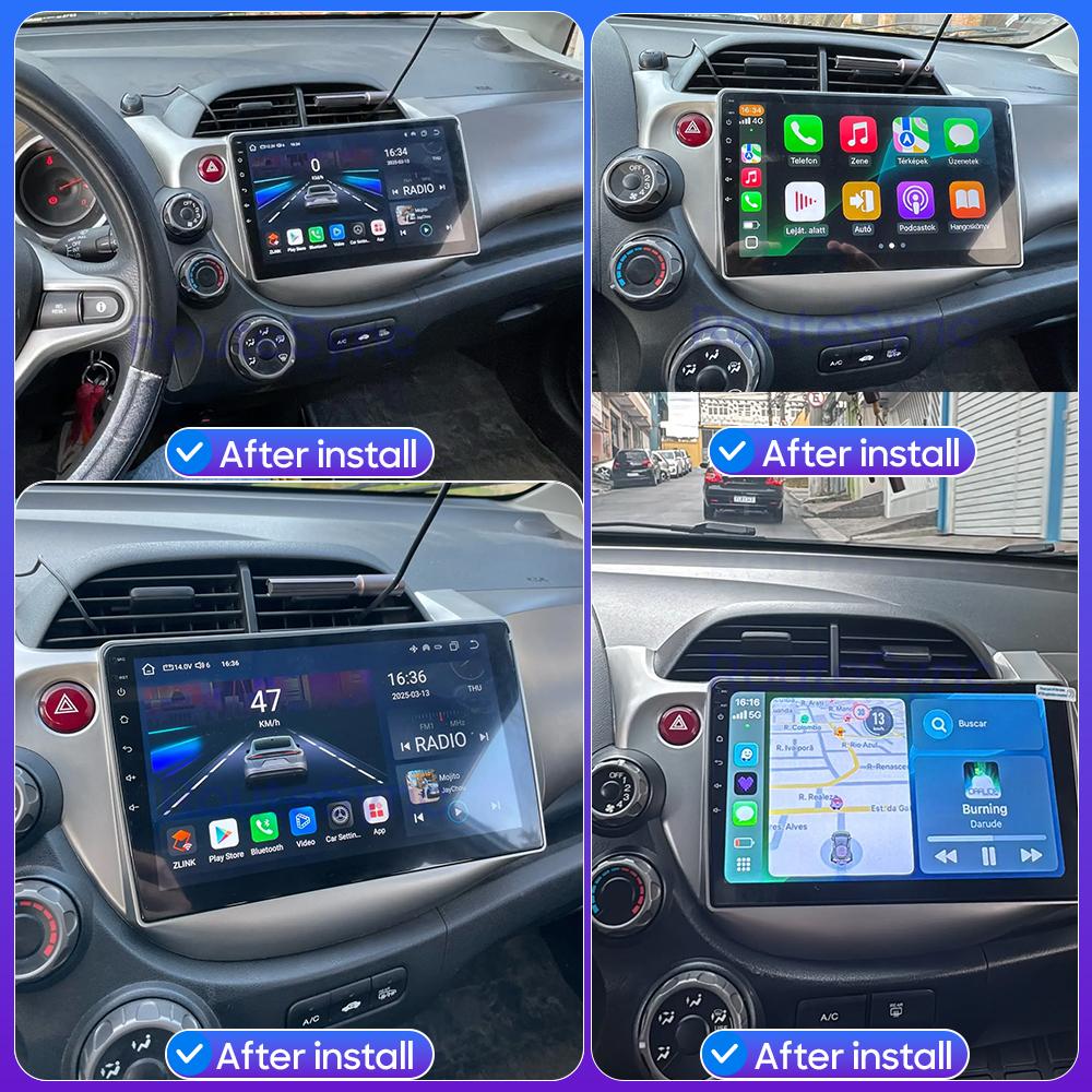 Android 16 pour Honda Jazz 2 GG 2008 - 2014 Fit 2 GE GP GE 2007 - 2014 Autoradio Lecteur multimédia vidéo GPS Navigation CarPlay