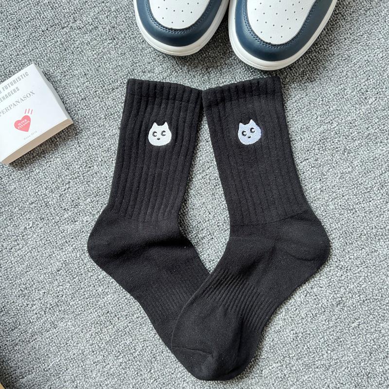 Cityboy Мужские модные носки до середины икры с мультяшной вышивкой - Спортивные носки с влагоотводящим эффектом для осени и зимы