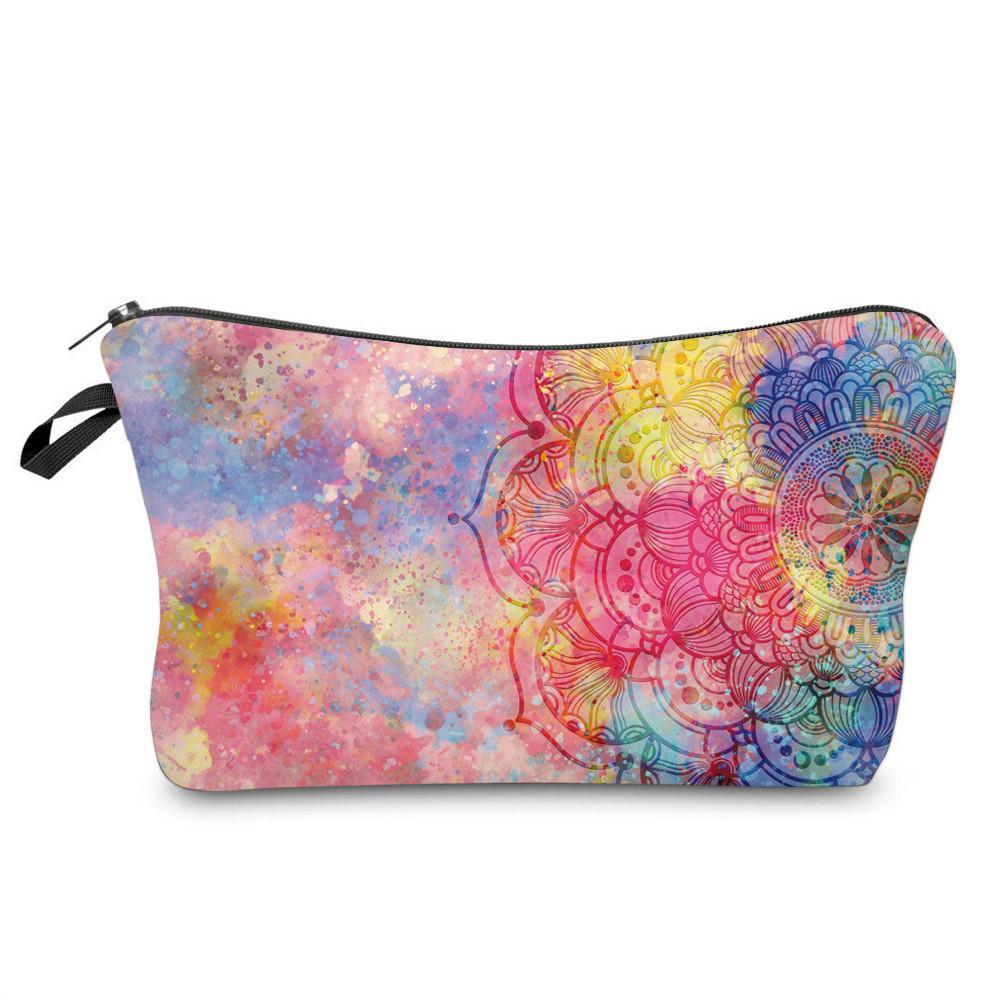 Bag Makeup Mandala Printed Multi Functional Portable Travel Storage Pouch Wash