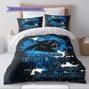 Name Custom Carolina Panthers Pattern Bedding Set Quilt Cover Pillowcase Home Decor Gift (1 * duvet cover + 2 * pillowcase, without core)