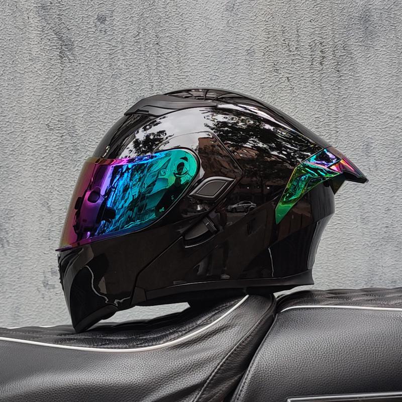 E5GOrz Откидной Мотошлем для Мужчин и Женщин – Интеграл, Всесезонный со Слотом для Bluetooth, Большим Задним Спойлером, Сертифицирован 3C