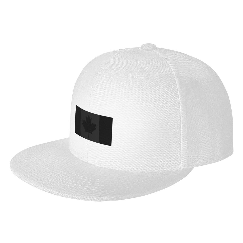 Fashion Canada Flag Blackout Stealth Flat Brim Sun Hat People With Big Heads Womens Cap