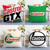 Logo C-Castrol Pillow Case Plush Fabric Soft Double Sided Print Home Sofa High Quality Cushion Cover Throw