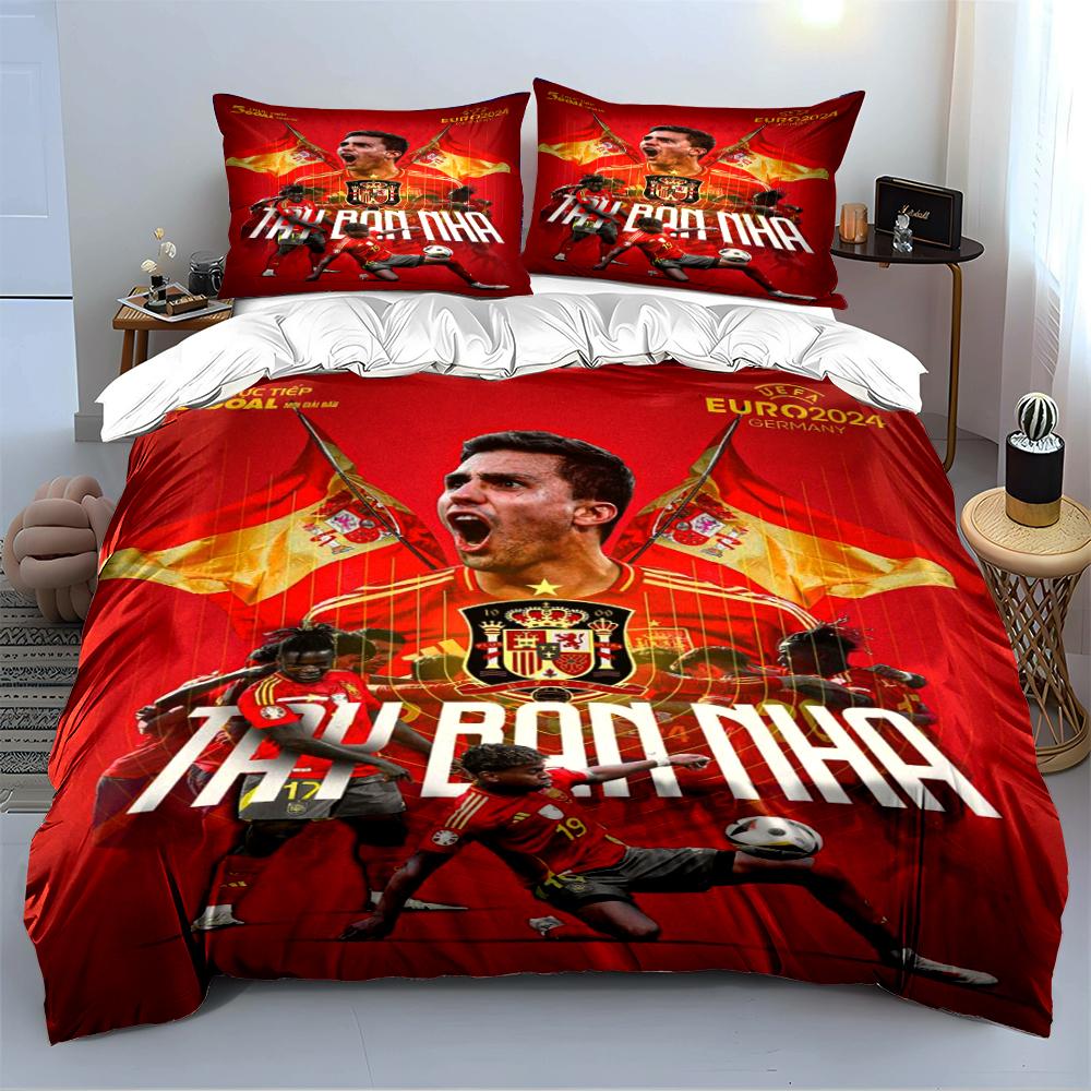 Soccer Theme 3-Piece Bedding Set Bedding Duvet Cover Set Duvet Cover Pillowcases Home Decor (1 * Duvet Cover 2 * Pillowcases, without duvet insert)
