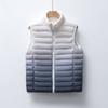 Men's 90 Down Men's Stand-up Collar Vest White Duck Down Light Down Jacket Gradual Change Color Coat