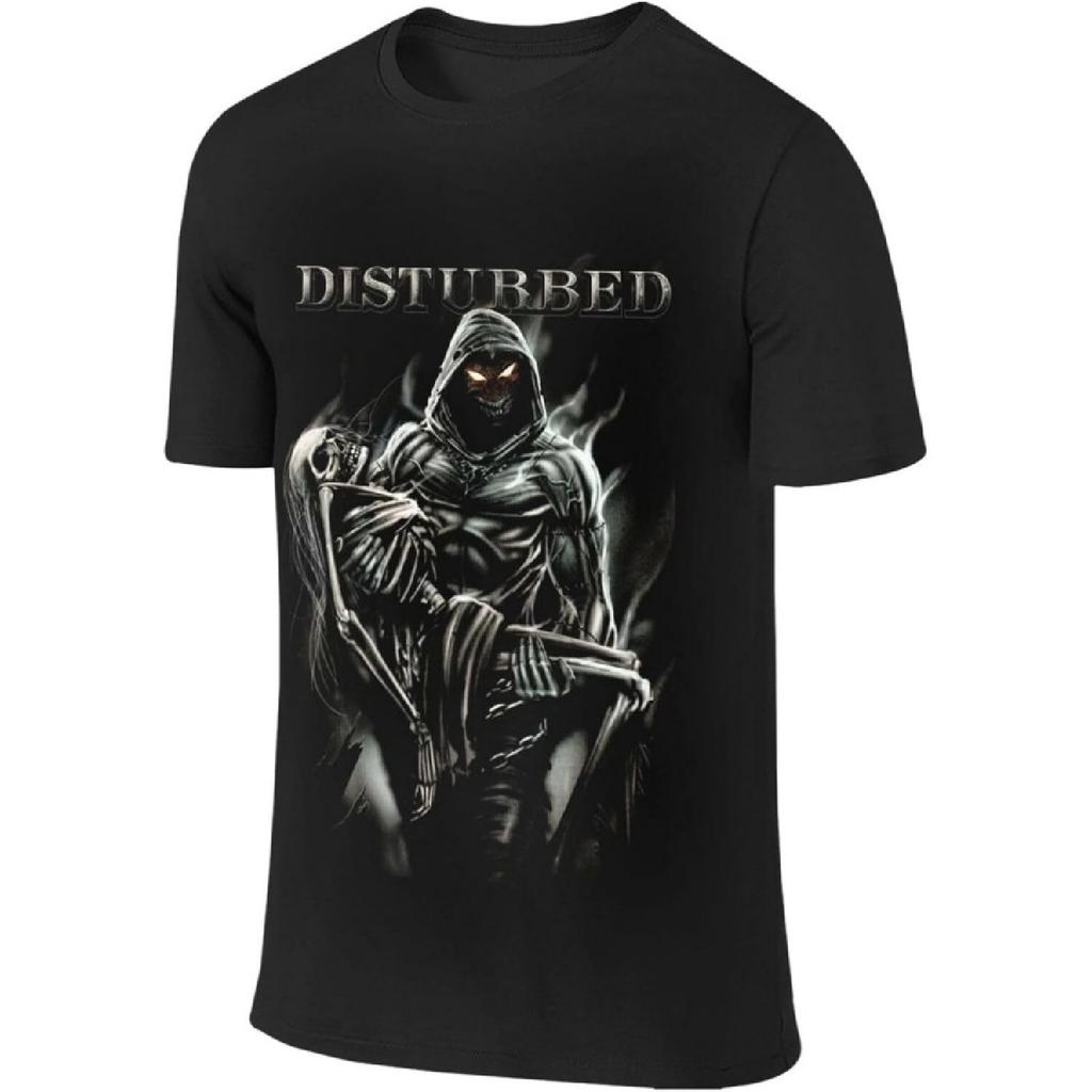 Rashmika Men's Short Sleeve T Shirts Disturbed Band Men's Shirts Crew Neck Running t-Shirt for Men