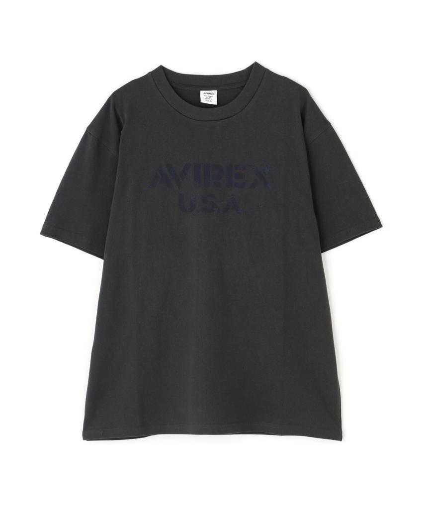 AVIREX STENCIL OFFICIAL LOGO T-SHIRT M charcoal 783-5134081