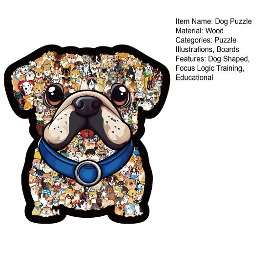 136 шт./комплект Деревянная пазл-головоломка в форме собаки Тренировка логики Деревянная головоломка Животное Игра Головоломка Обучающая Сложная Головоломка Игрушка Подарок Любителям Собак