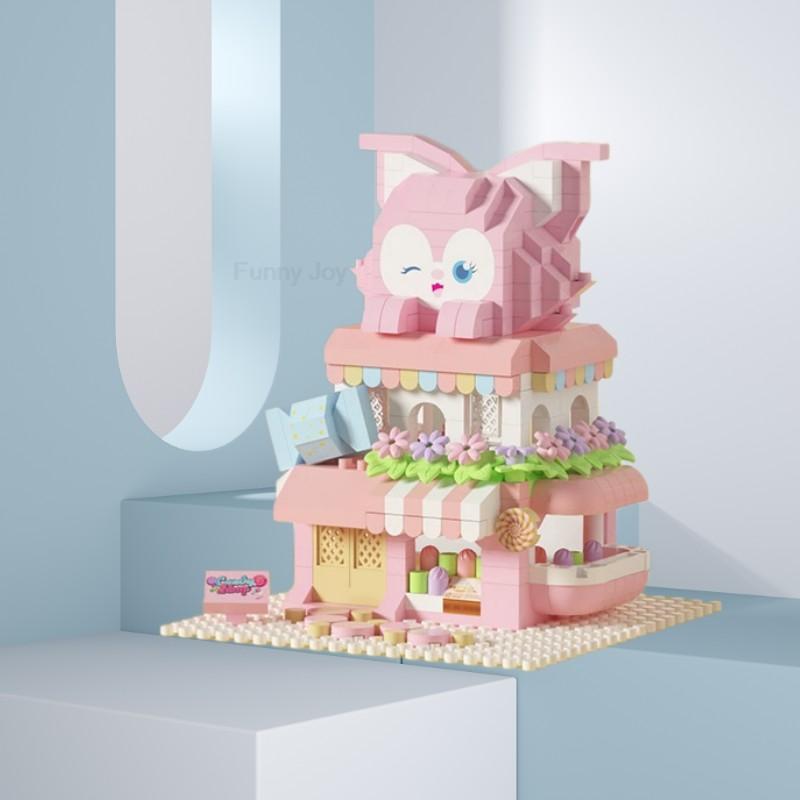 Cartoon Anime Blocks Kuromi My Melody Cinnamoroll Mouse Building Blocks Doll Toy Kids Birthday Gift