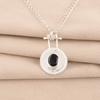 Black Onyx Gemstone 925 Sterling Silver Jewelry Handmade Designer Pendant 1.4" PP-57-21