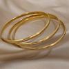 3 шт. Глянцевый браслет-манжета из нержавеющей стали с покрытием из 18-каратного золота для женщин, минималистичный базовый браслет-манжета, водонепроницаемые украшения