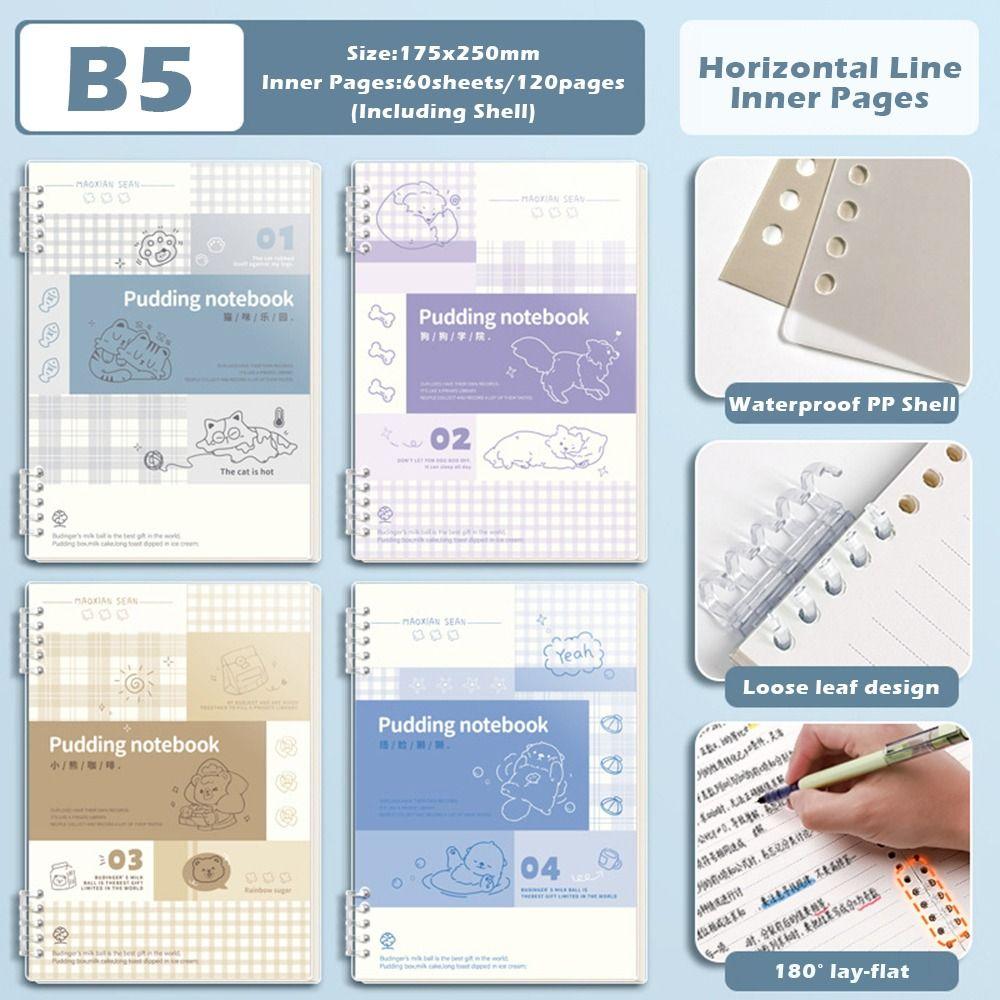 60Sheets/Book A5/B5 Loose Leaf Notebook Thick Diary Book High Quality Notepad School Office